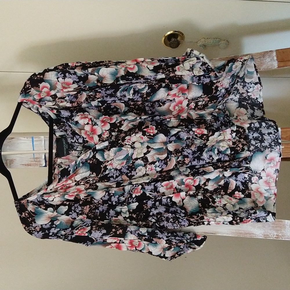 Cynthia Rowley Woman Floral Blouse Sz 2X